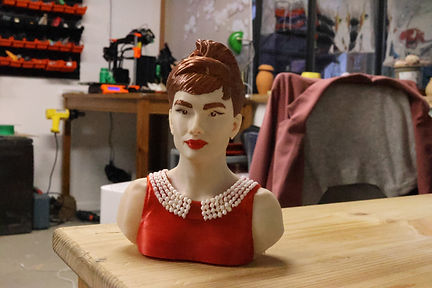 Audrey Hepburn multicolour print